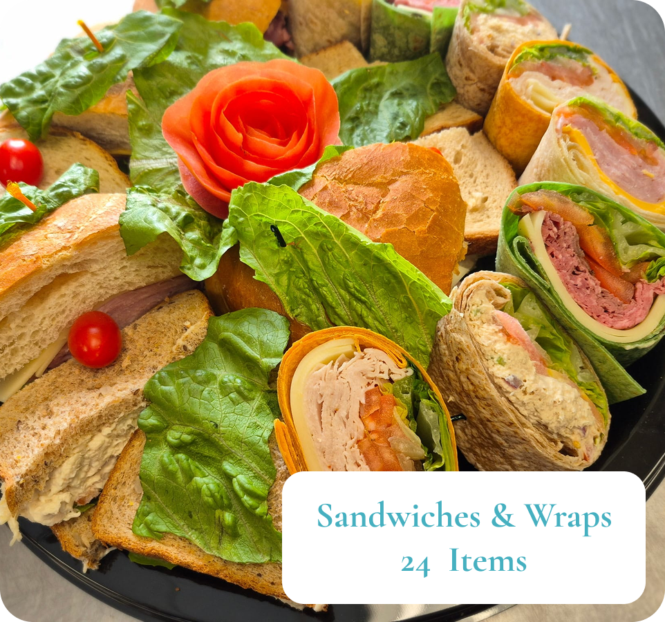 Assorted sandwiches and wraps platter