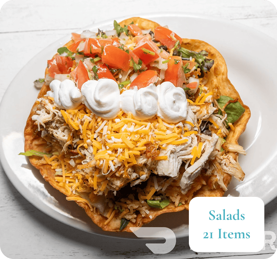 Taco salad with cheese and toppings