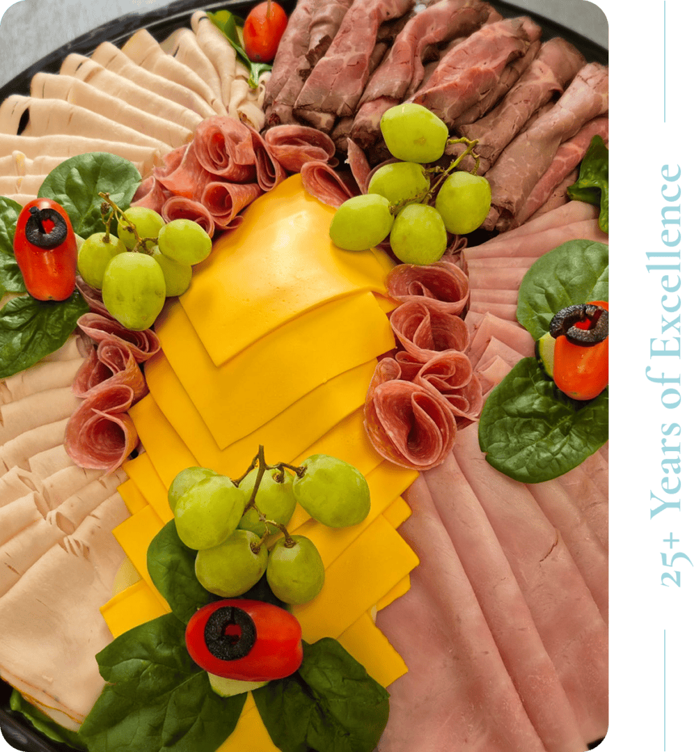 Assorted deli meats and cheese slices