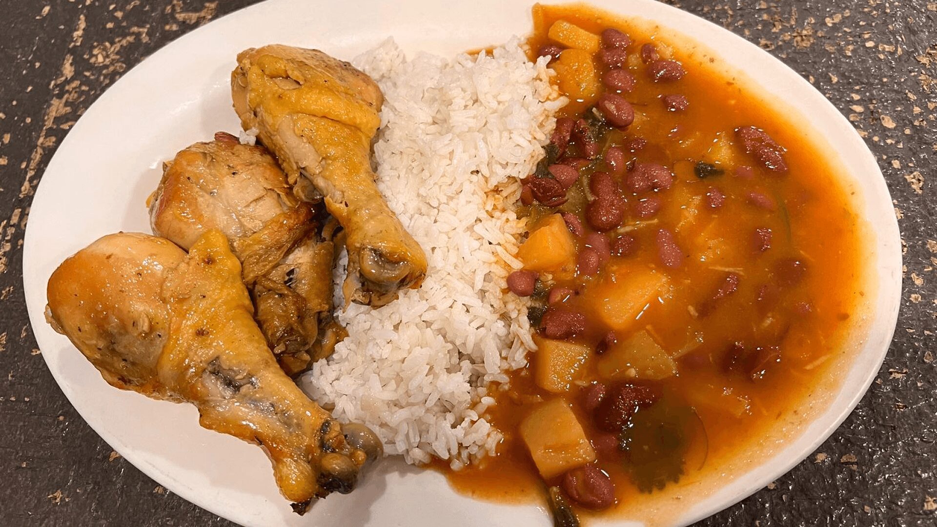 Hearty meal with chicken and rice